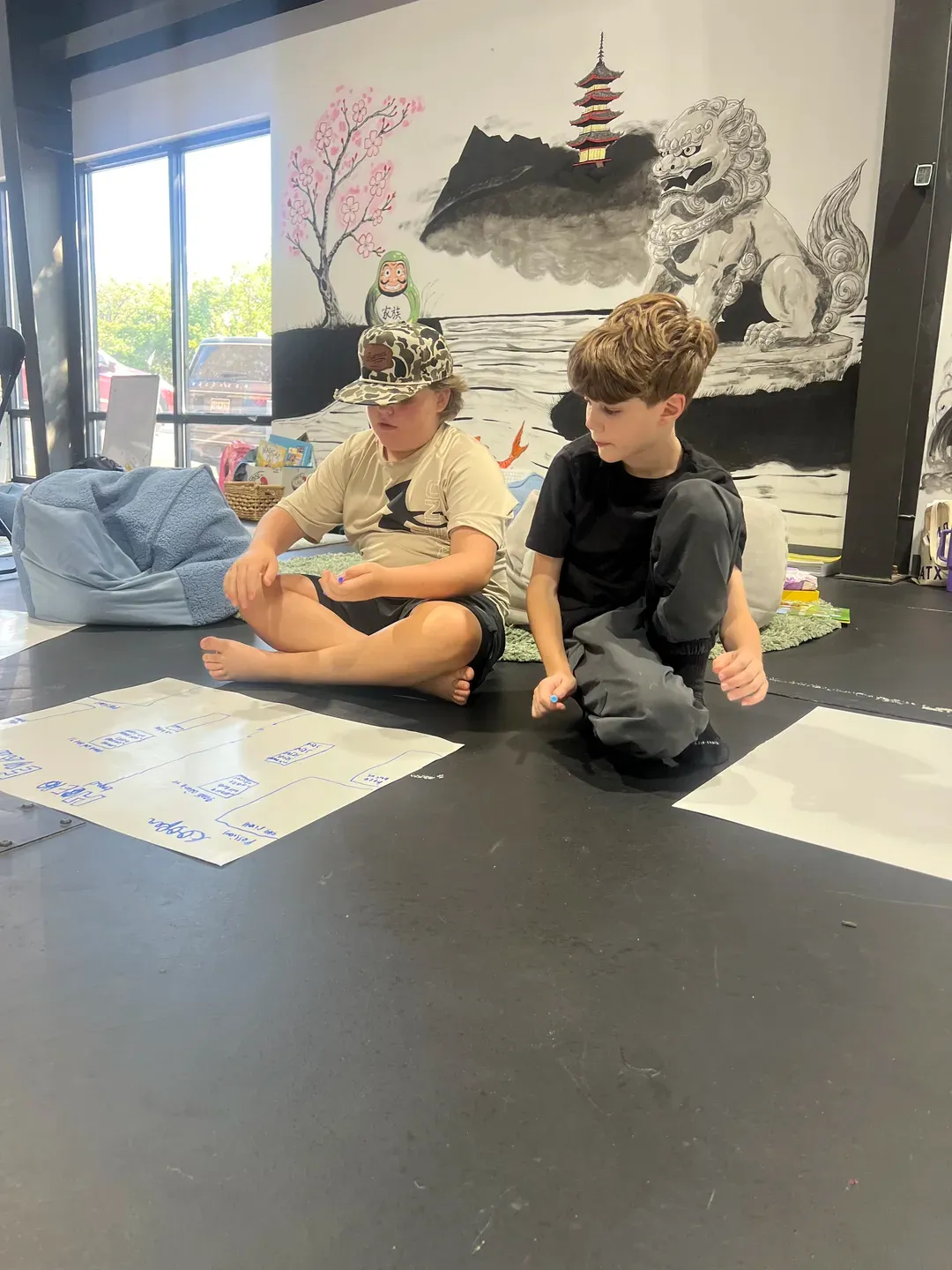 Child working with puzzle blocks